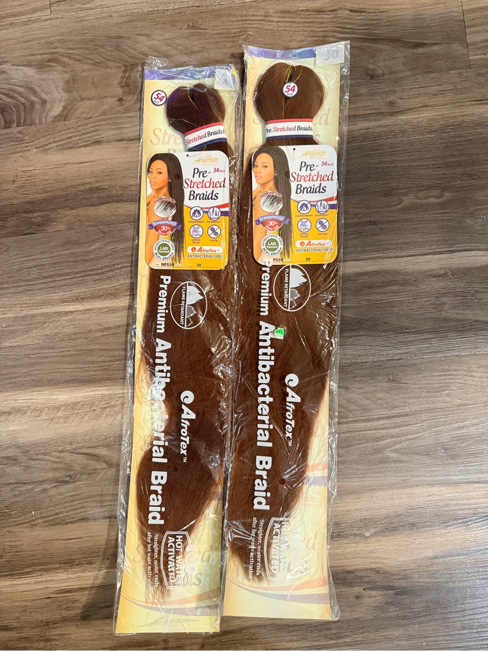 Bundle 2 Pre-Stretched Braiding Hair 54” AfroTex Antibacterial Fiber Color‎ 30